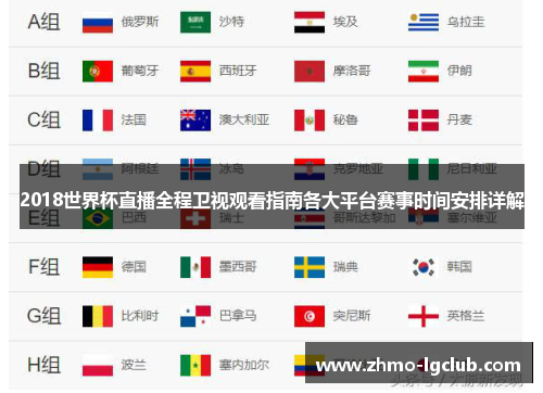 2018世界杯直播全程卫视观看指南各大平台赛事时间安排详解